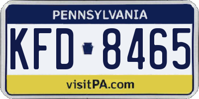 PA license plate KFD8465