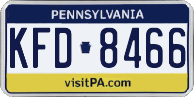 PA license plate KFD8466