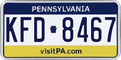 PA license plate KFD8467
