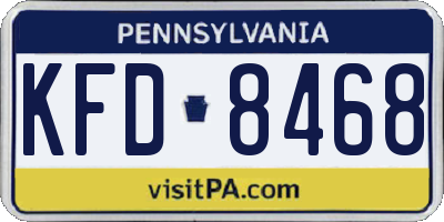 PA license plate KFD8468
