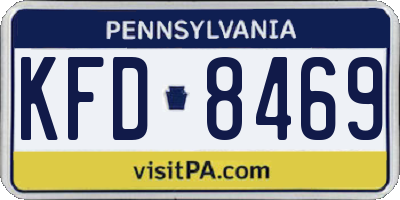 PA license plate KFD8469