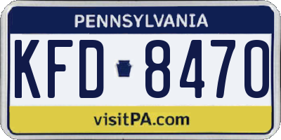PA license plate KFD8470