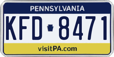 PA license plate KFD8471