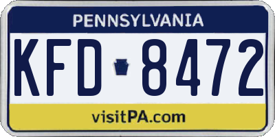 PA license plate KFD8472
