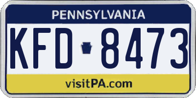 PA license plate KFD8473