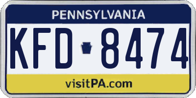 PA license plate KFD8474