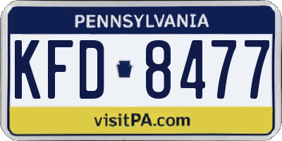 PA license plate KFD8477
