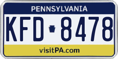 PA license plate KFD8478