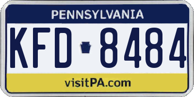 PA license plate KFD8484