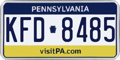 PA license plate KFD8485