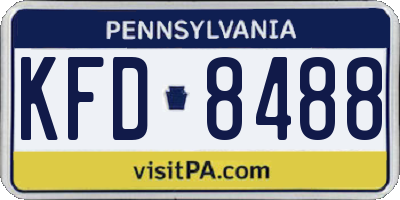PA license plate KFD8488