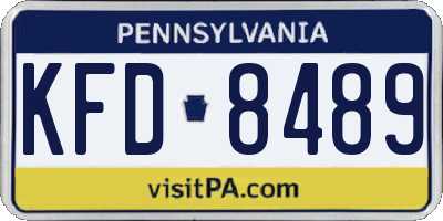 PA license plate KFD8489