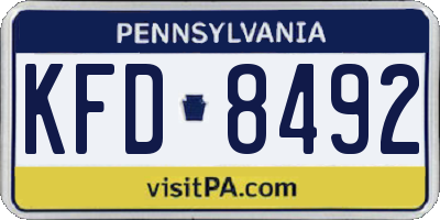 PA license plate KFD8492