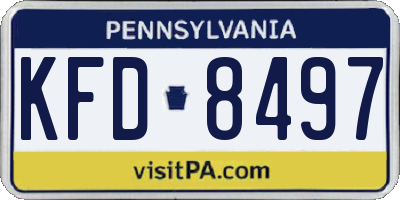 PA license plate KFD8497
