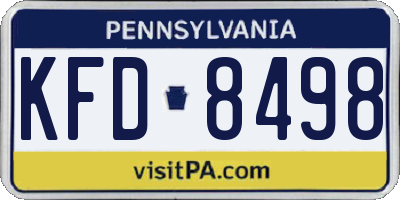 PA license plate KFD8498