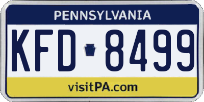 PA license plate KFD8499