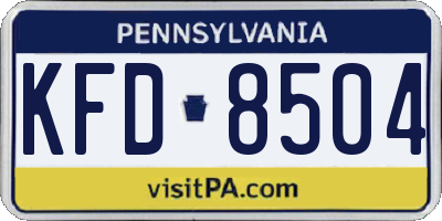 PA license plate KFD8504