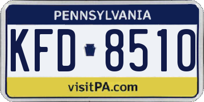 PA license plate KFD8510