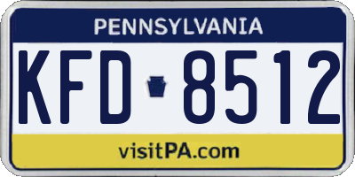 PA license plate KFD8512