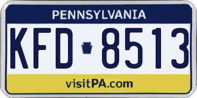 PA license plate KFD8513
