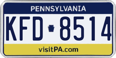 PA license plate KFD8514