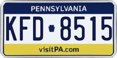 PA license plate KFD8515