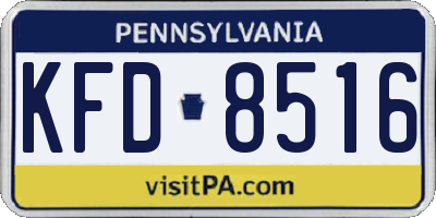 PA license plate KFD8516