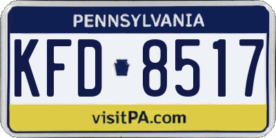 PA license plate KFD8517