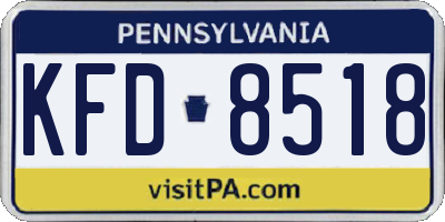 PA license plate KFD8518
