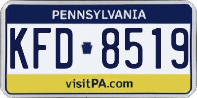 PA license plate KFD8519