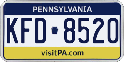 PA license plate KFD8520