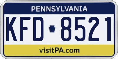 PA license plate KFD8521