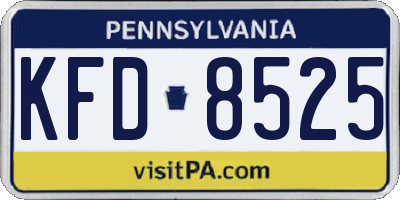 PA license plate KFD8525