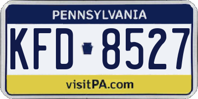 PA license plate KFD8527