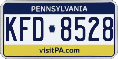 PA license plate KFD8528