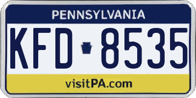 PA license plate KFD8535