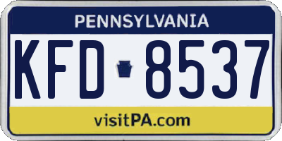PA license plate KFD8537