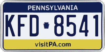 PA license plate KFD8541