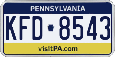 PA license plate KFD8543