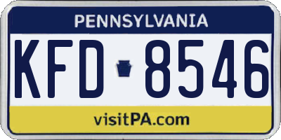 PA license plate KFD8546