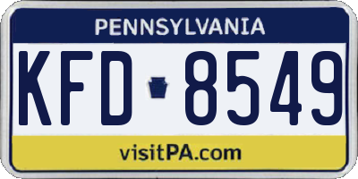 PA license plate KFD8549