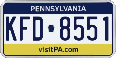 PA license plate KFD8551