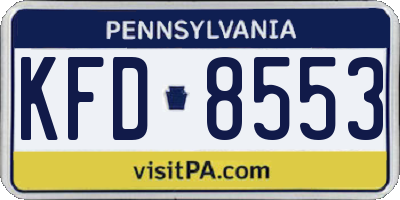 PA license plate KFD8553