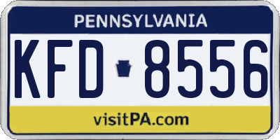 PA license plate KFD8556