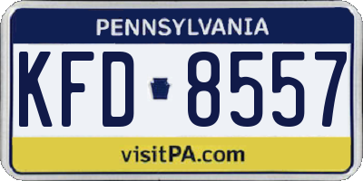 PA license plate KFD8557