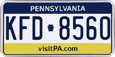 PA license plate KFD8560