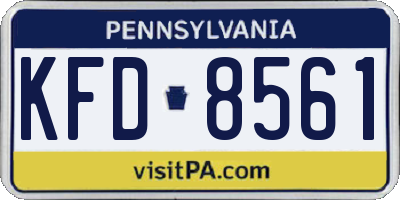 PA license plate KFD8561
