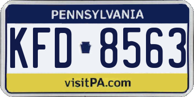 PA license plate KFD8563