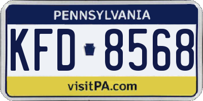 PA license plate KFD8568