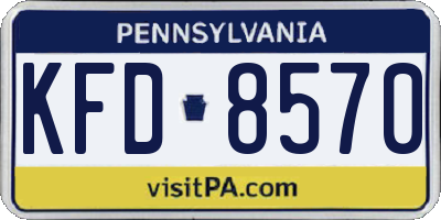 PA license plate KFD8570
